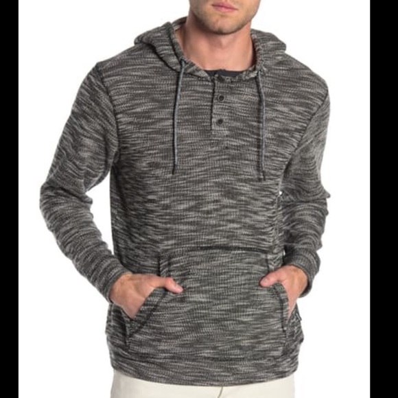 Union denim Henley textured hoodie - Picture 1 of 6